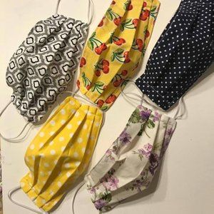 Lot of 5 Cotton Face Masks Washable Reusable